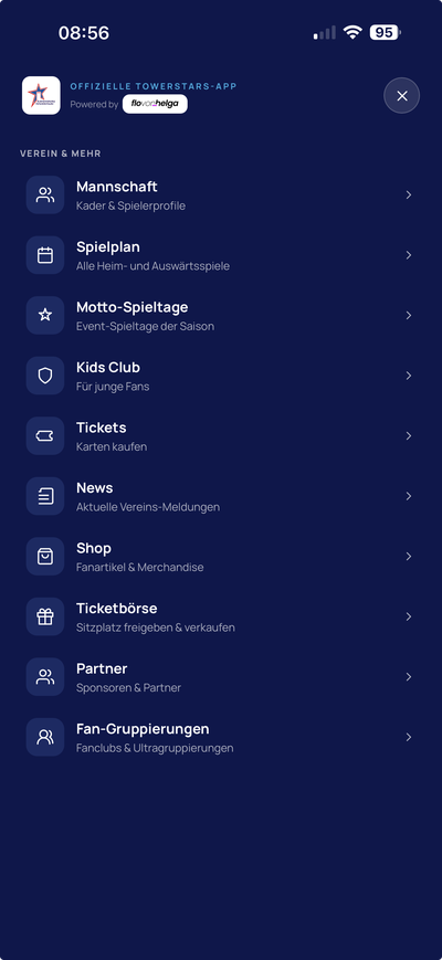 blocken App - Menü