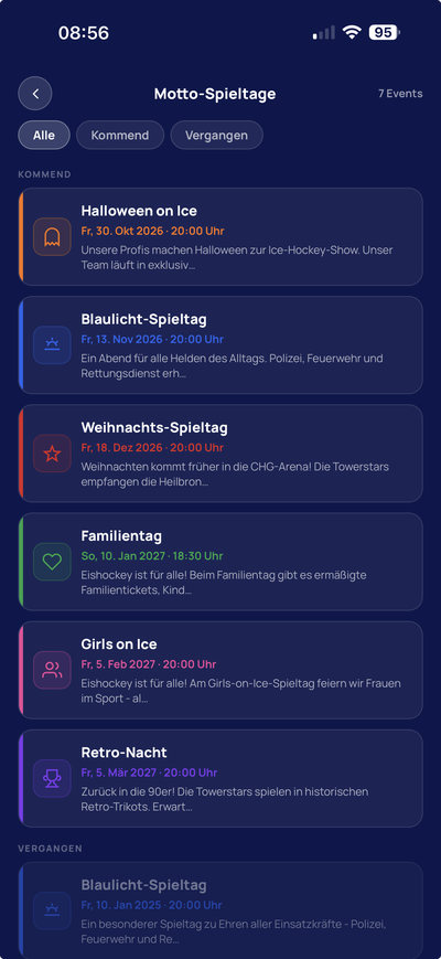 blocken App - Motto-Spieltage